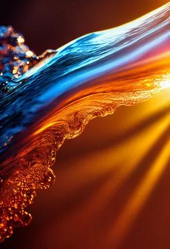 Macro Abstract Sunlight Shining Water Surface Waves Ocean Illustration Stock Illustration