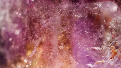 Macro Amethyst Crystal Patterns, Extreme Close Up Stock Footage 345688440