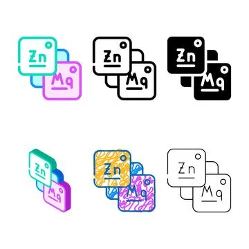 Macro and microelements food color icon multipack vector Illustrazione stock