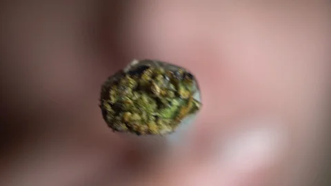 Macro and Slow Motion of a Burning Cannabis Joint Stock Footage 120084037