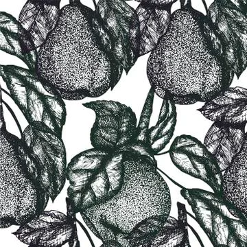 Macro Apple Fruit seamless pattern Stock Illustration