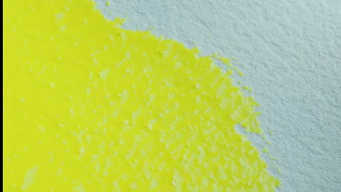 Macro of Applying Yellow Paint to Paper with Brush Stock Footage 276911596