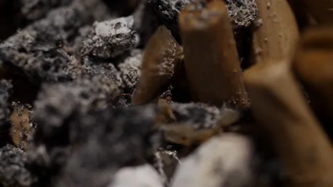 MACRO Ashtray rotation 4K 25 fps Video stock 148357839