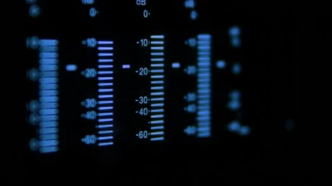 Macro of Audio Volume Bargraph on a Digital Video Recorder Video stock 135012552