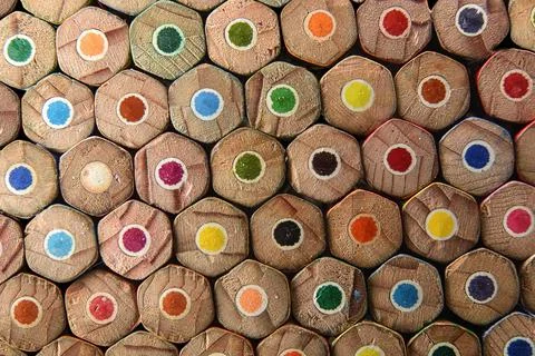 Macro background of a crayon back pattern Stock Photos