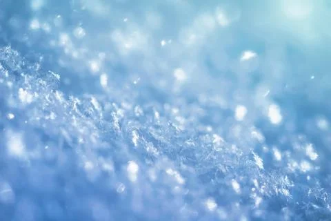 Macro background of fresh snow Stock Photos