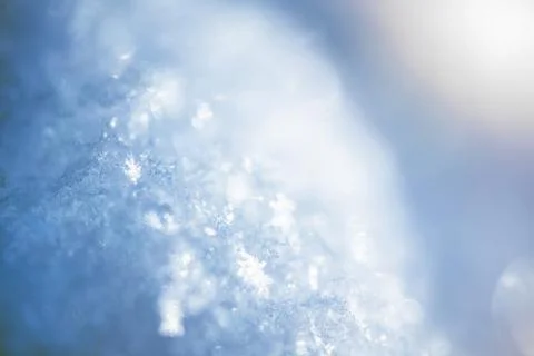 Macro background of fresh snowflake texture Stock Photos