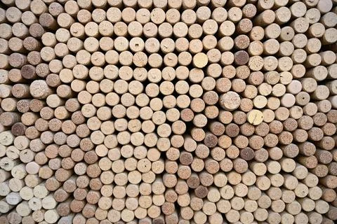 Macro Background of Natural Wine Cork Stoppers Full Frame Texture Stock Photos