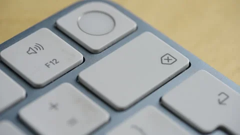 Macro Of Backspace Key Being Pressed On Modern White Keyboard Stock Footage 328343626