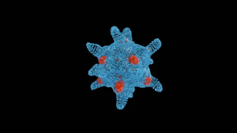 Macro Bacterium On A Transparent Background  With Red Tips Stock Footage 121007824