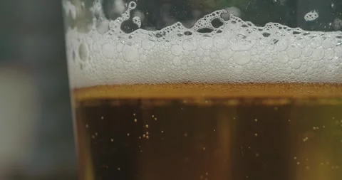 Macro Beer Foam Bubbles in Slow Motion Stock Footage 333669827