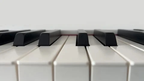 Macro Black And White White Piano Keys Video stock 253881685
