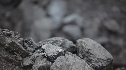 Macro of black coal rocks Stock Footage 61851032