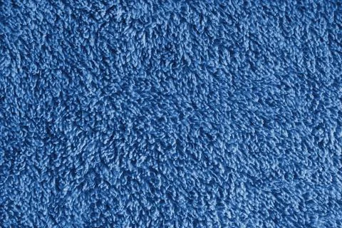 Macro of blue microfiber bath towel, soft fluffy fabric, absorbent material.. Stock Photos