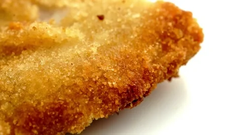 Macro of breaded chicken Stock Footage 75833954