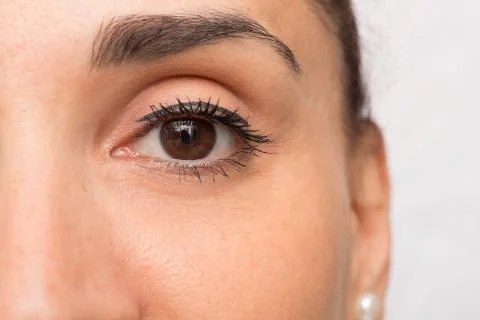 Macro of brown eye Stock Photos