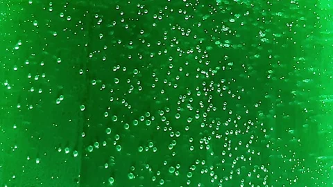 Macro Bubbles Of Water On Green Background Stock-Footage 71709586