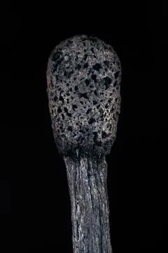 Macro burnt match Stock Photos