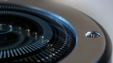 Macro camera lens using futuristic graphics implementation Stock Footage 100023142