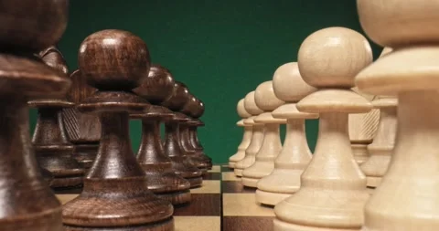 Macro of chess game as macro view landscape Stock-Footage 163505841