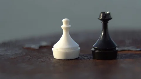 Macro chess pieces in motion with defocused background Stock Footage 93511226