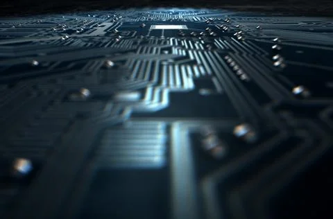 Macro Circuit Board Technology Stock Illustration
