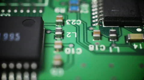 Macro Circuit Flyover - shallow focus Stock Footage 370342