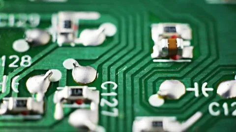 Macro Circuit Flyover - shallow focus Stock Footage 397270