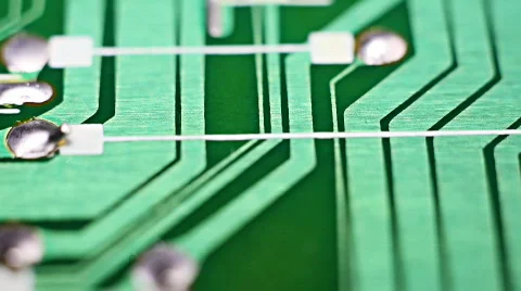 Macro Circuit Flyover - shallow focus Stock Footage 397313