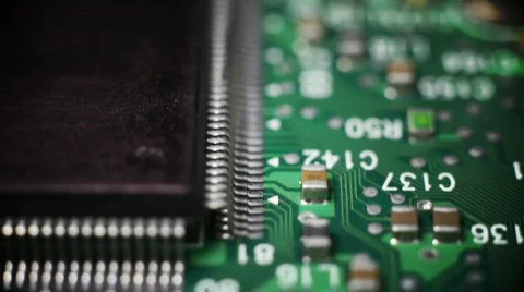 Macro Circuit Flyover - Two Versions Video stock 370370