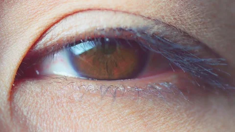 Macro Close-up Asian eye blinking Stock Footage 75853939