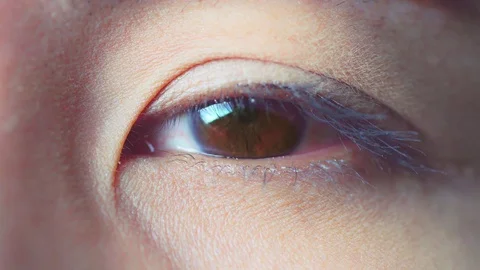 Macro Close-up Asian eye blinking Stock Footage 75854351