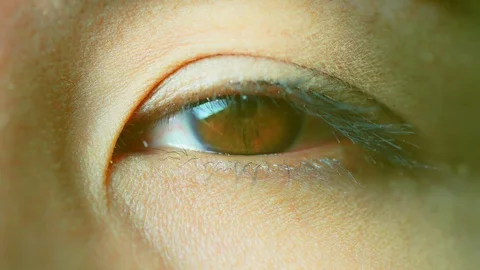 Macro Close-up Asian eye blinking Stock Footage 75854391