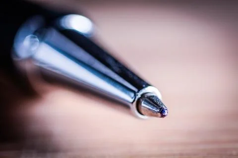 Macro Close-Up of a Ballpoint Pen Tip Foto stock