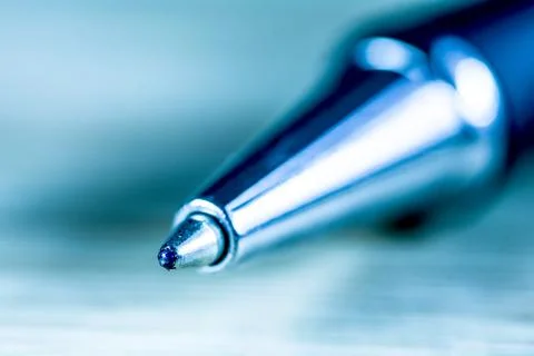 Macro Close-Up of a Ballpoint Pen Tip Stock Photos
