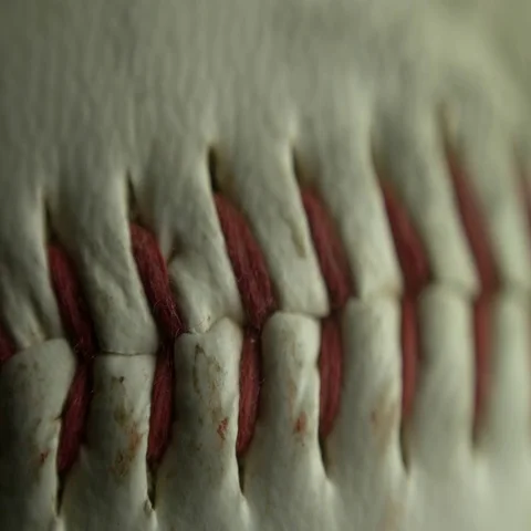 Macro Close up of Baseball Seams. Video stock 69694840