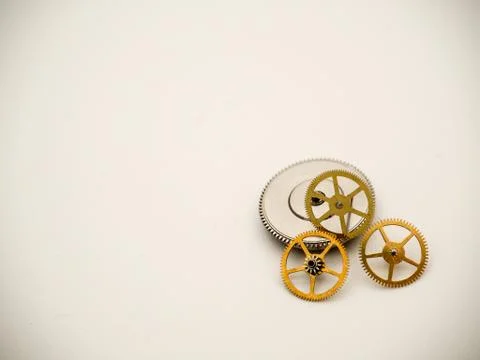 Macro close up of beautiful antique cogs and gears Stock Photos