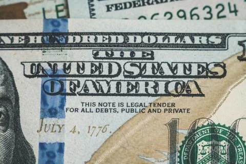 Macro close up of Ben Franklin's face on the US $100 dollar bill. 스톡 사진