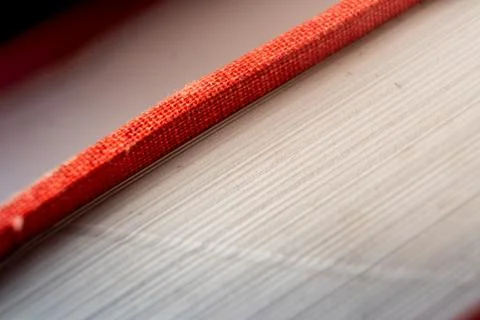 Macro close up of a book side with education and literacy-themed background Stock Photos