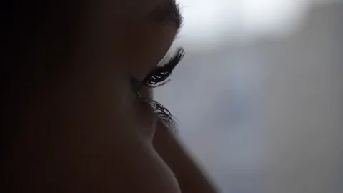 Macro close-up brown woman’s eye. Stock Footage 128762802