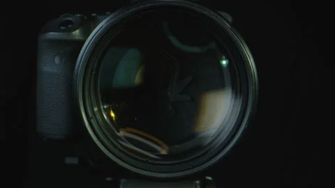Macro close-up of camera shutter working Stock Footage 130595988