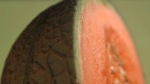 Macro close up of Cantaloupe Melon Video stock 129663756