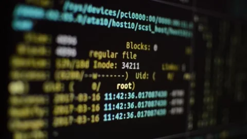 Macro close-up code program for software development scrolling Stock Footage 198848495