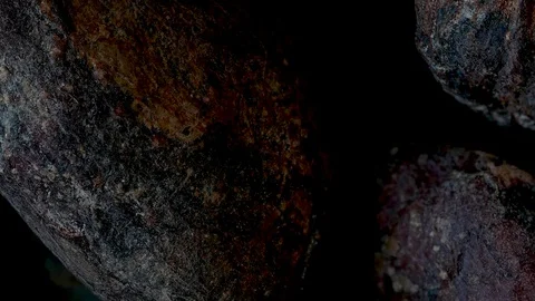 Macro Close-up of Dark Roasted Cocoa Beans, Zoom Out Stock Footage 114658665