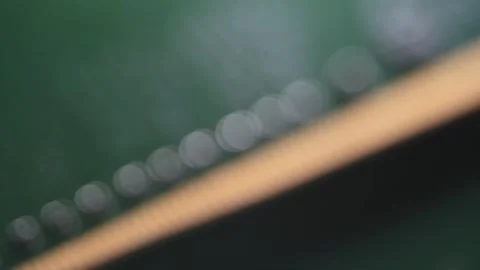 Macro Close Up of DDR4 RAM Gold Contacts with Shifting Colorful Light Stock Footage 344956013