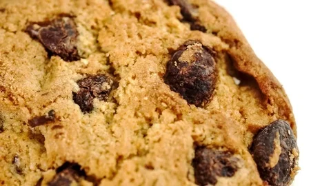 Macro close up of delicious home made chocolate chip cookie Stock Footage 75833335