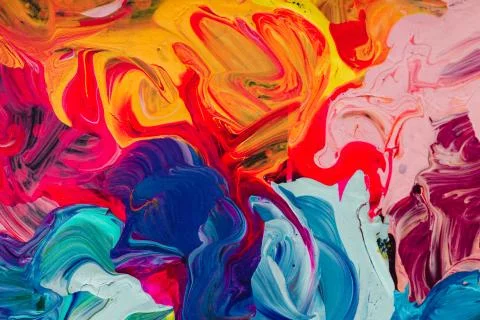 Macro close up of different color oil paint. colorful acrylic. modern art Stock Photos