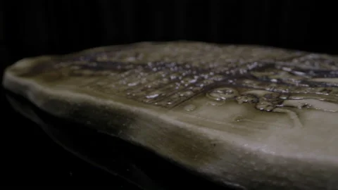 Macro close up of an egyptian antique tablet Stock Footage 140674367