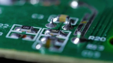 Macro close up of electronic chip with circuits rotating around 4 Stock Footage 70241863