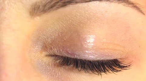 Macro Close-up eye Beauty blinking Stock Footage 46370041